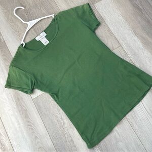 Gil Rodriguez Tshirt cotton fitted short sleeve baby womens Green size 12 casual